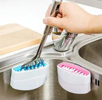 Multi-Purpose Kitchen Cleaning Brush with Suction Cup Prime Mart