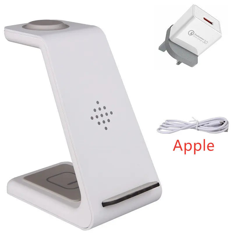 Prime Mart 3-in-1 Fast Charging Station – Wireless Quick Charge Dock & Phone Stand Prime Mart