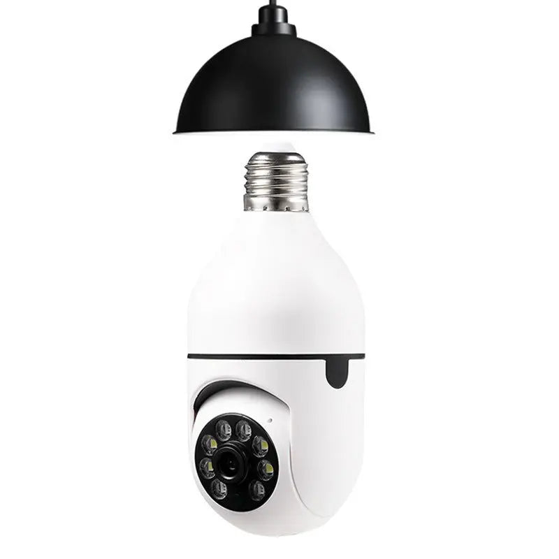 Prime Mart WiFi Bulb Camera 1080P – E27 Smart 5G Security Monitor with 4X Zoom & Alarm Beie