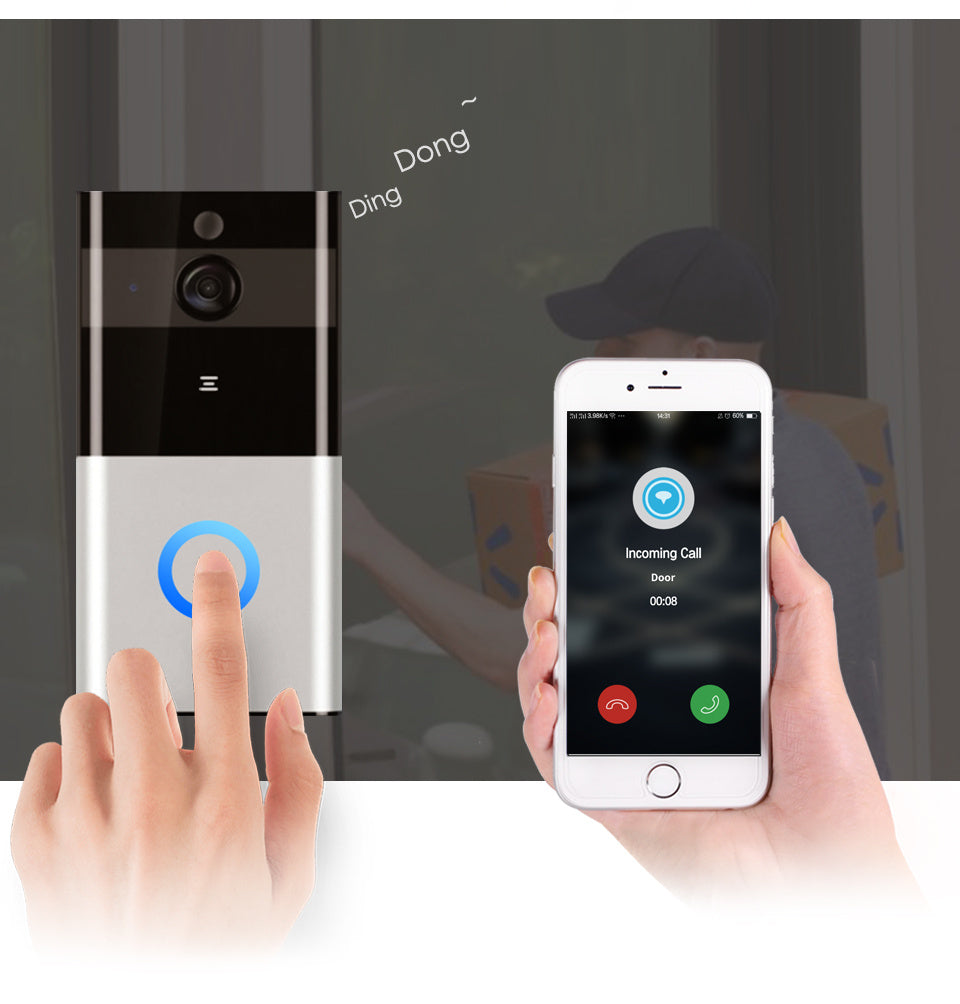 Marlboze 720P WiFi Smart Video Doorbell with Motion Detection