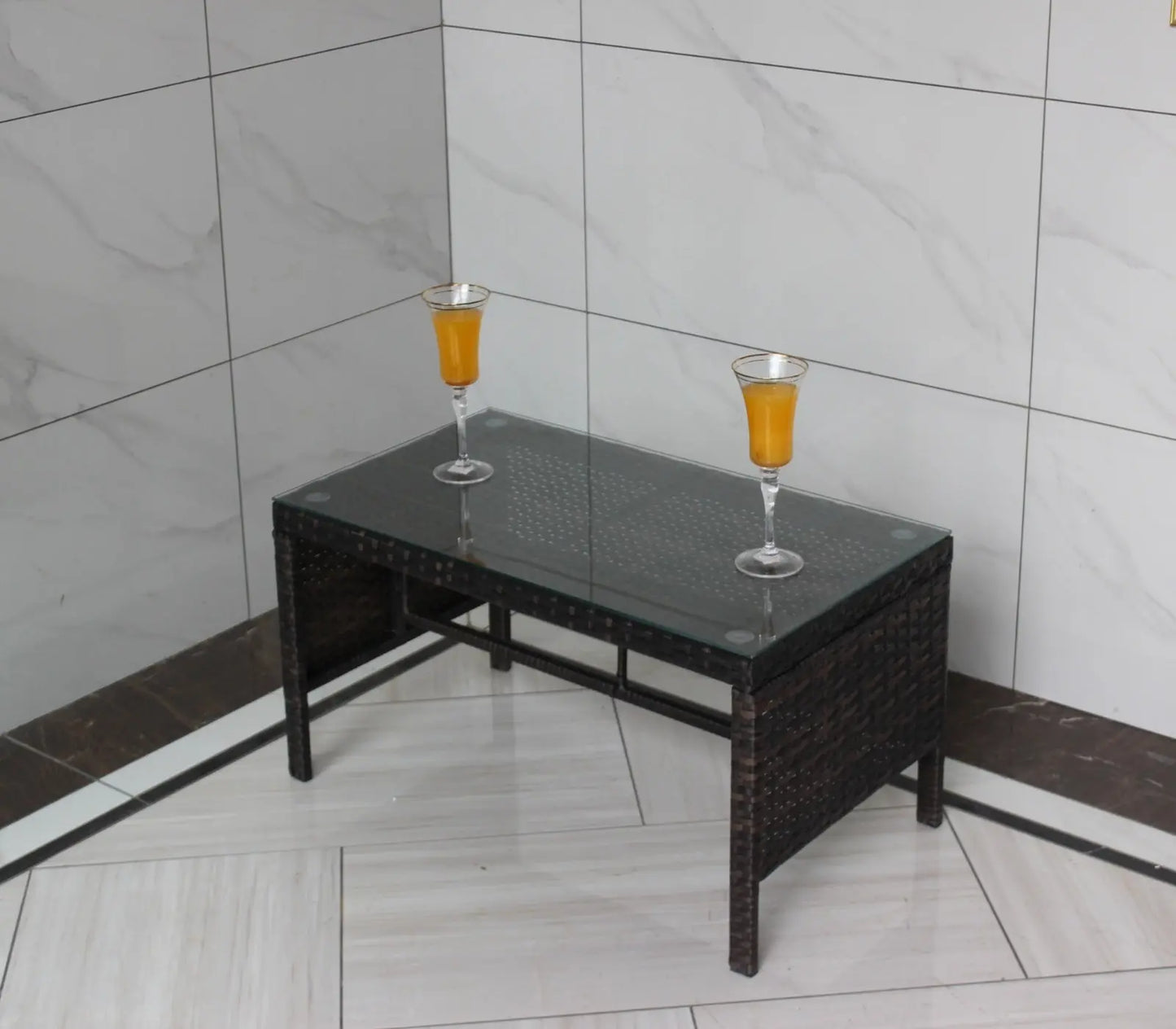 Outdoor Coffee Table – Tempered Glass Patio Table Prime Mart