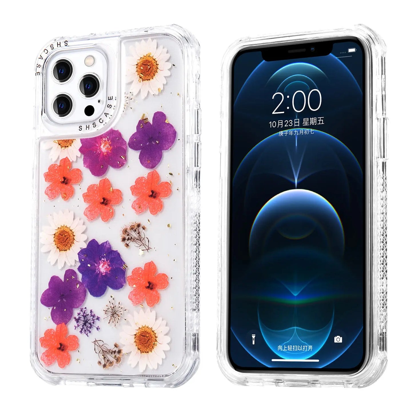 Simulation Painted Flower Epoxy Phone Case Prime Mart