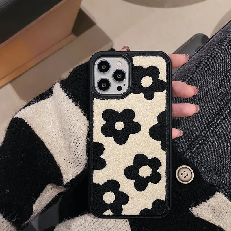 Plush Flowers Are Suitable For Ladies Autumn And Winter Mobile Phone Cases - Prime Mart Prime Mart