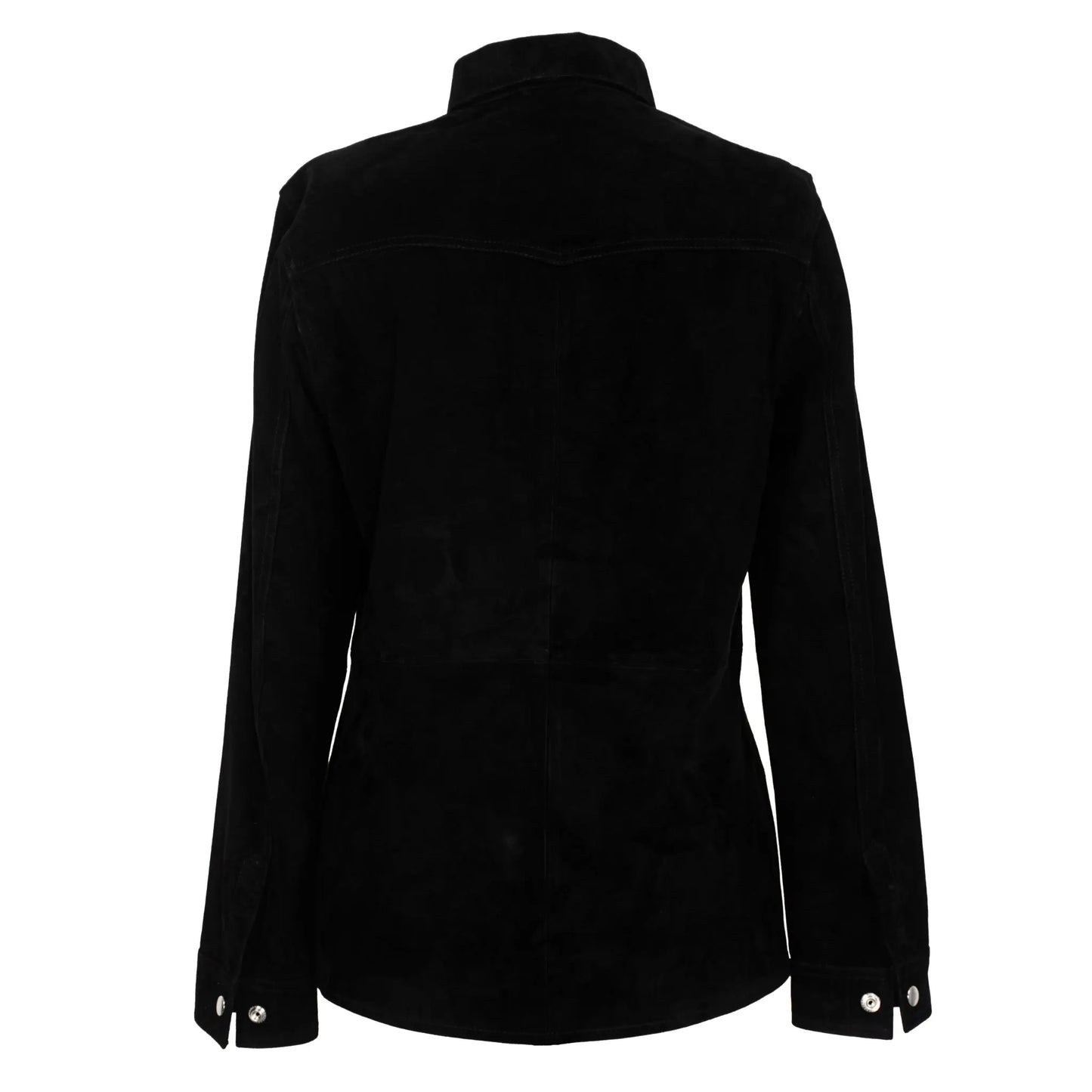Women's Black Goat Suede Leather Shirt Levante Hub