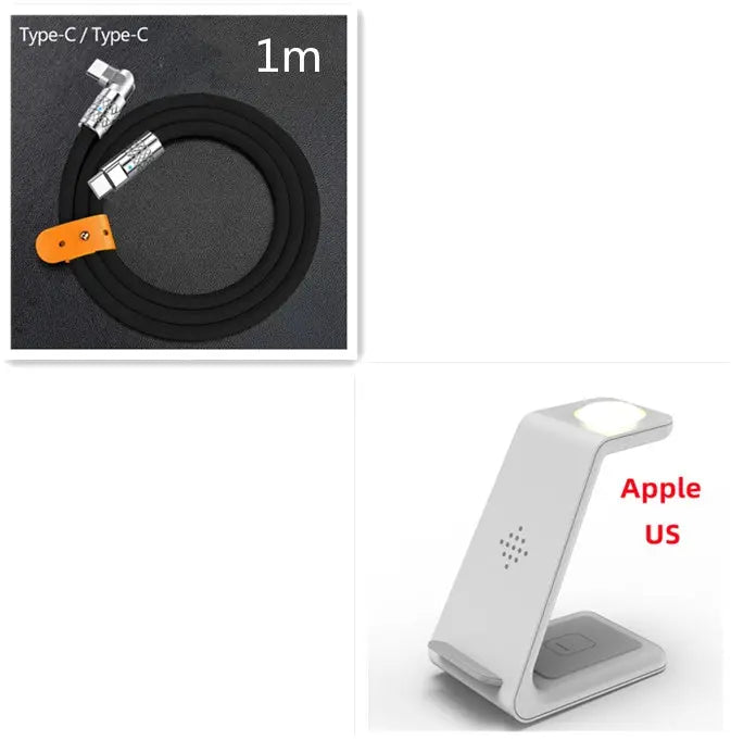 Prime Mart 3-in-1 Fast Charging Station – Wireless Quick Charge Dock & Phone Stand Prime Mart