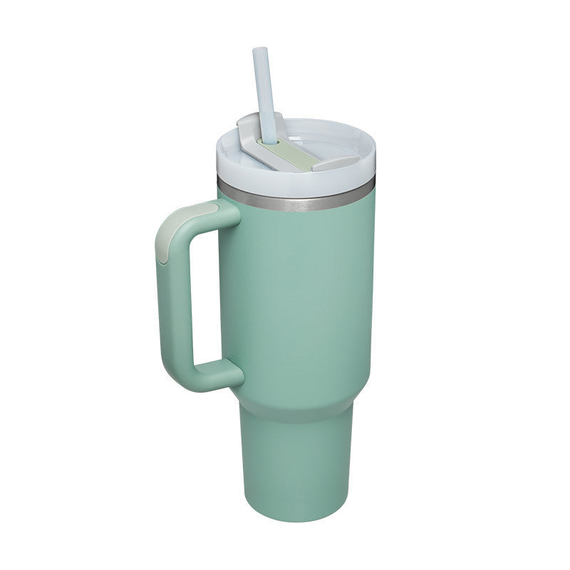 40oz Insulated Tumbler with Handle & Straw – Spill-Proof Travel Mug