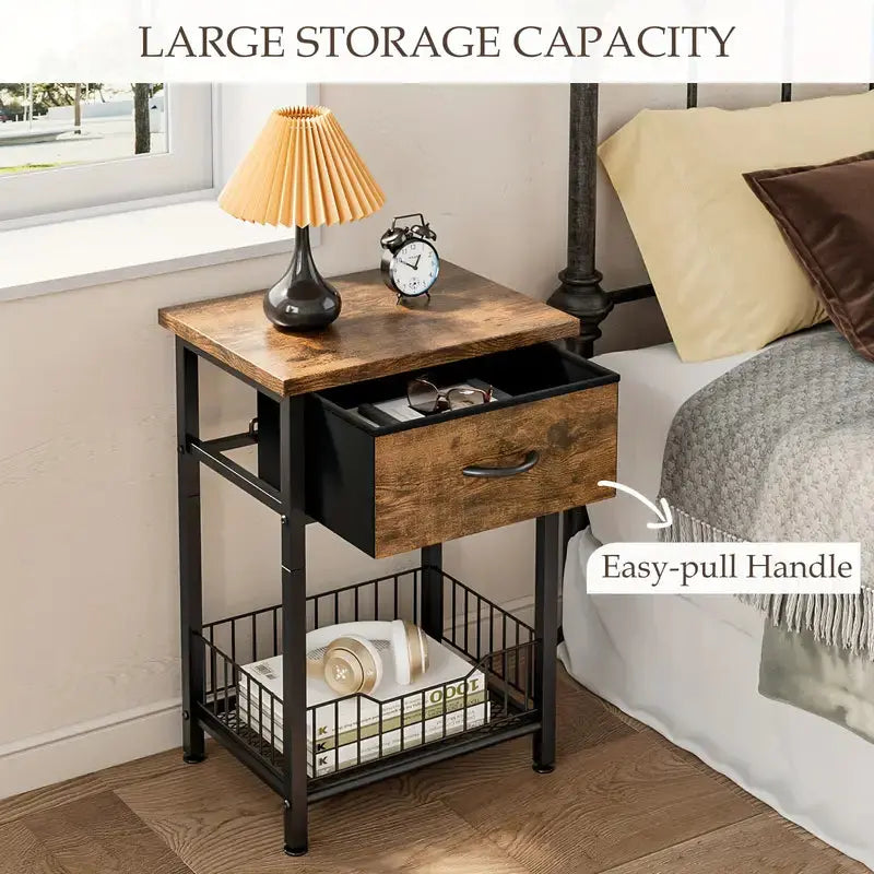 Versatile Bedside Table Organizer - Brown TM