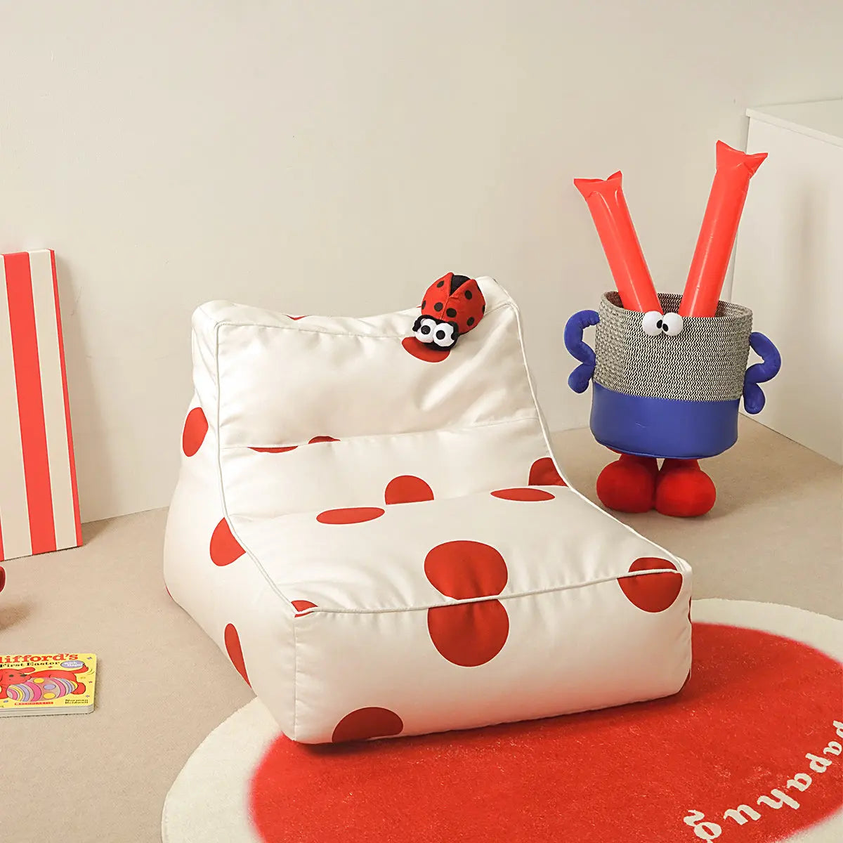 Polka Dot Lady Bug Bean Bag Chair PAPAHUG