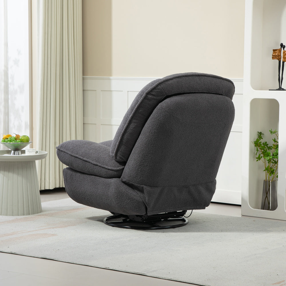 360° Swivel Recliner Chair with Chenille Upholstery – Gray