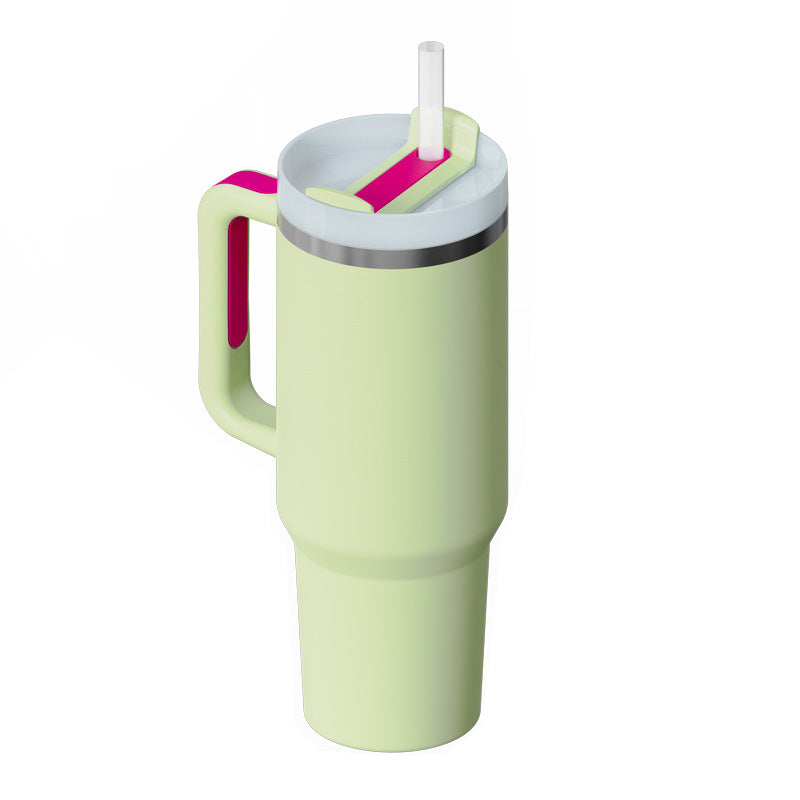 40oz Insulated Tumbler with Handle & Straw – Spill-Proof Travel Mug