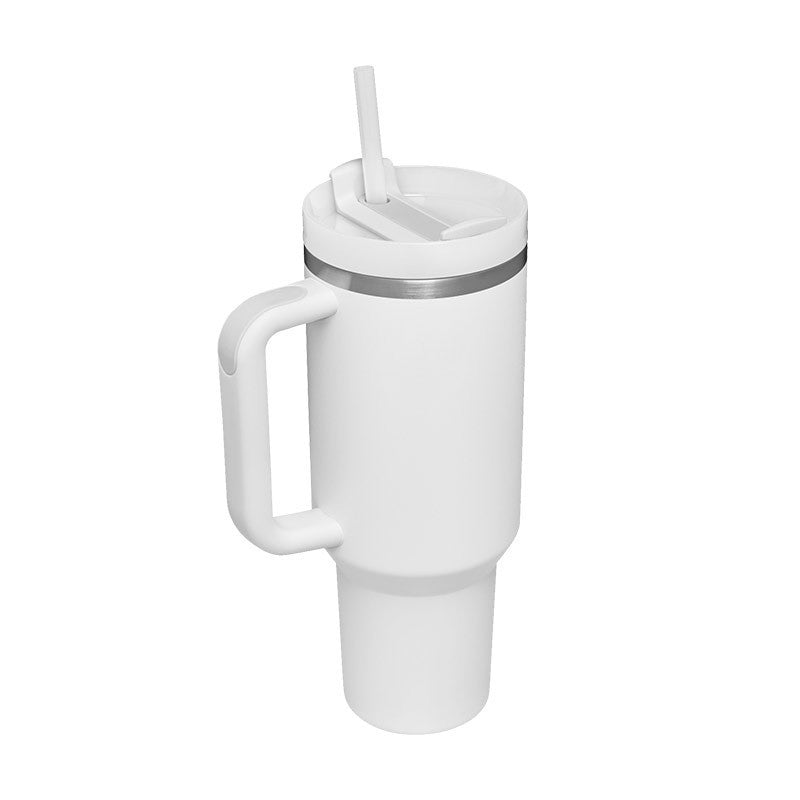 40oz Insulated Tumbler with Handle & Straw – Spill-Proof Travel Mug