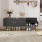 TREXM Modern Shoe Storage Bench with Cushion (Gray)