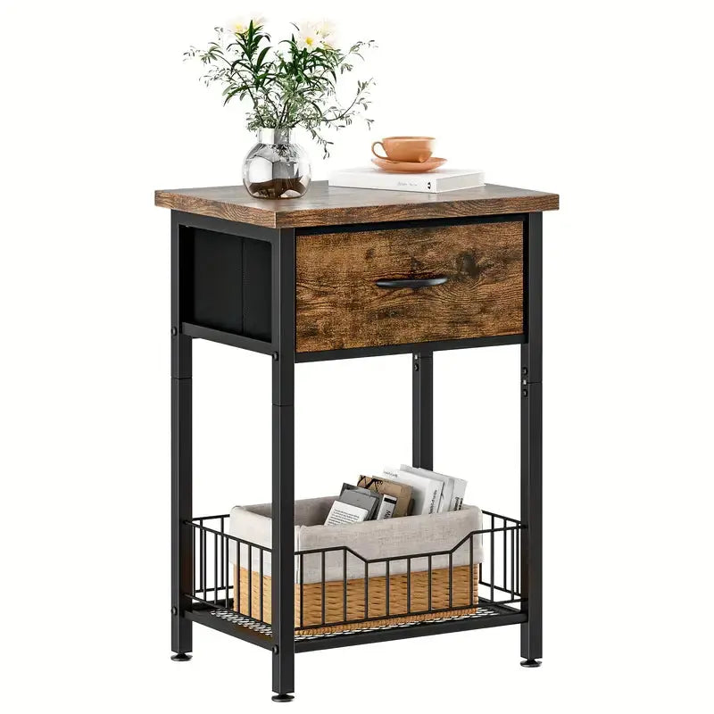 Versatile Bedside Table Organizer - Brown TM