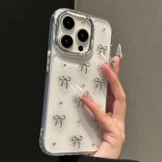 Epoxy Pearl Bow Phone Case
