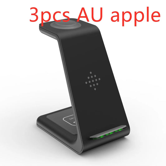 Prime Mart 3-in-1 Fast Charging Station – Wireless Quick Charge Dock & Phone Stand Prime Mart