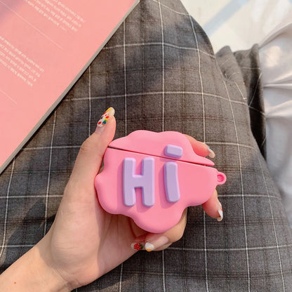 AirPod 2 Case 3D HI BYE Cloud Letter Cartoon Soft Silicone Wireless Earphone Cases For   Airpods Case Cute Cover Prime Mart