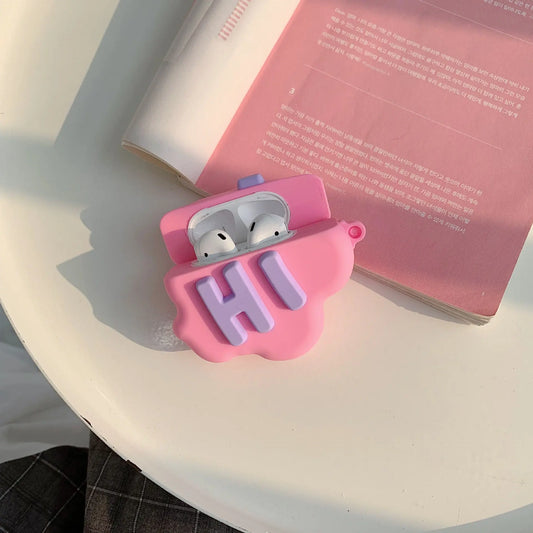 AirPod 2 Case 3D HI BYE Cloud Letter Cartoon Soft Silicone Wireless Earphone Cases For   Airpods Case Cute Cover Prime Mart