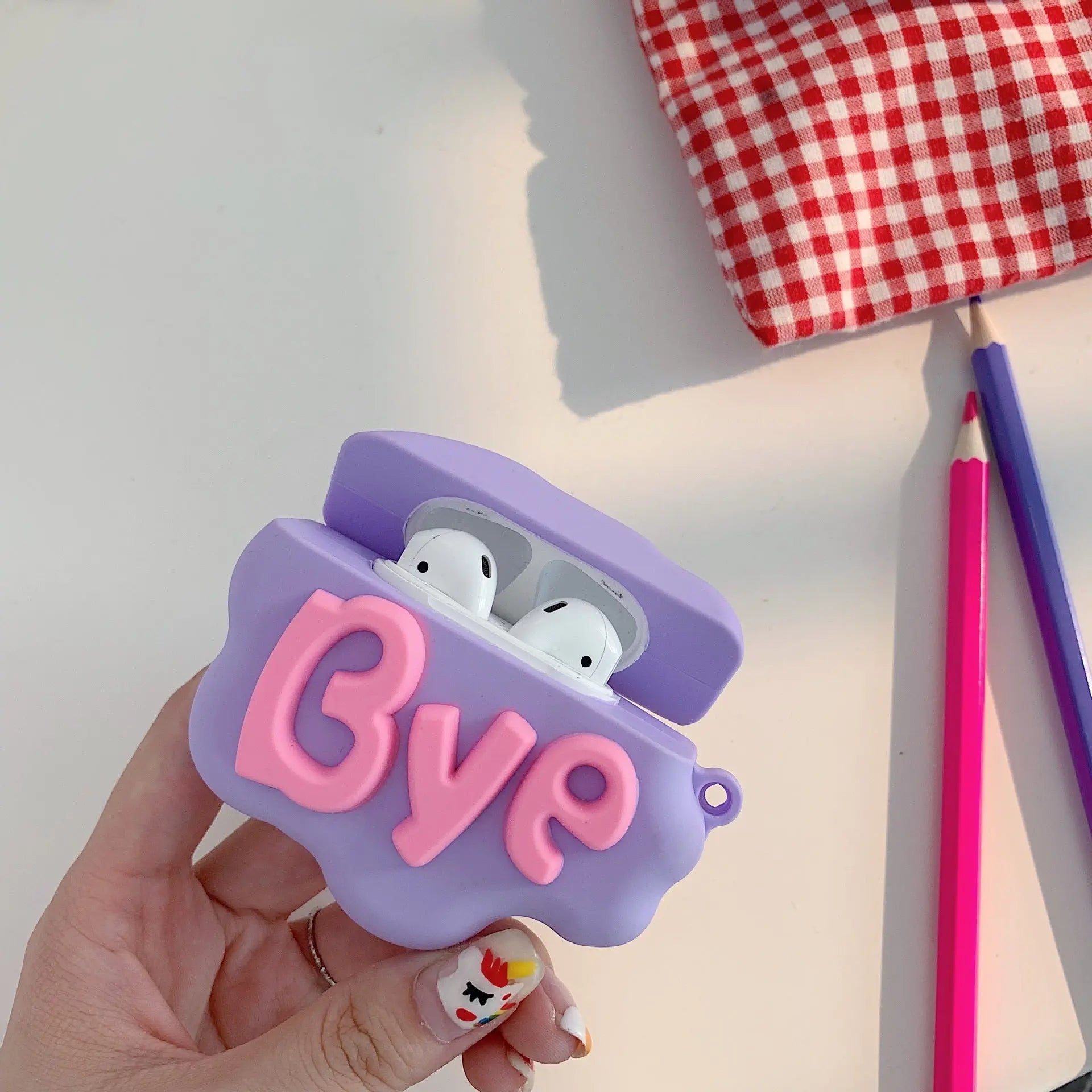 AirPod 2 Case 3D HI BYE Cloud Letter Cartoon Soft Silicone Wireless Earphone Cases For   Airpods Case Cute Cover Prime Mart
