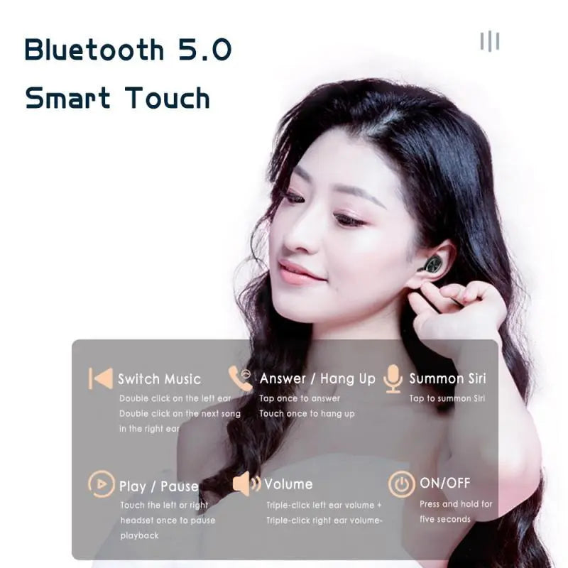 B5 Bluetooth Headset Binaural Digital Display Stereo Bluetooth Headset TWS5.0 Bluetooth Headset 239 Bluetooth Headset Prime Mart