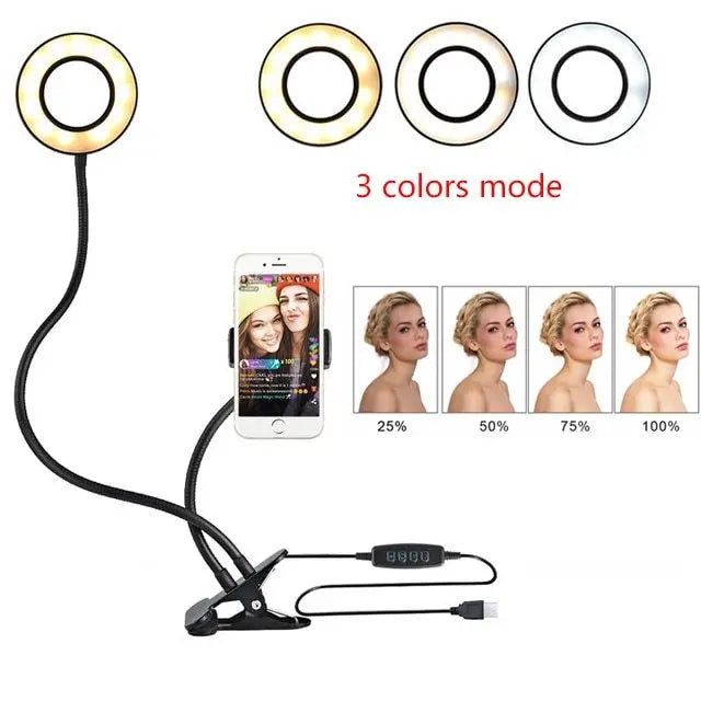 Prime Mart LED Selfie Ring Light – 8cm Adjustable Makeup & Live Light Prime Mart
