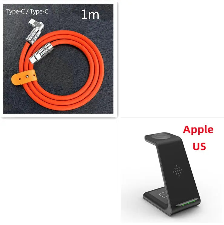 Prime Mart 3-in-1 Fast Charging Station – Wireless Quick Charge Dock & Phone Stand Prime Mart