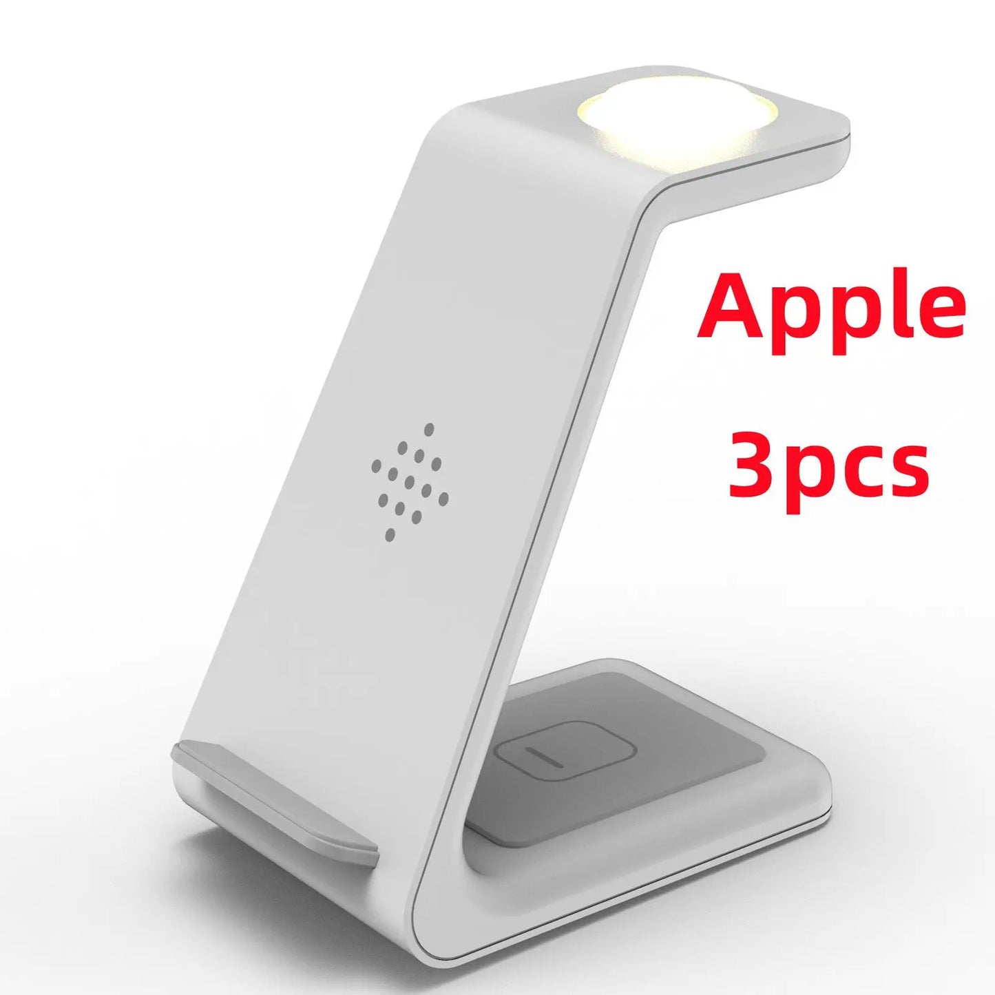Prime Mart 3-in-1 Fast Charging Station – Wireless Quick Charge Dock & Phone Stand Prime Mart