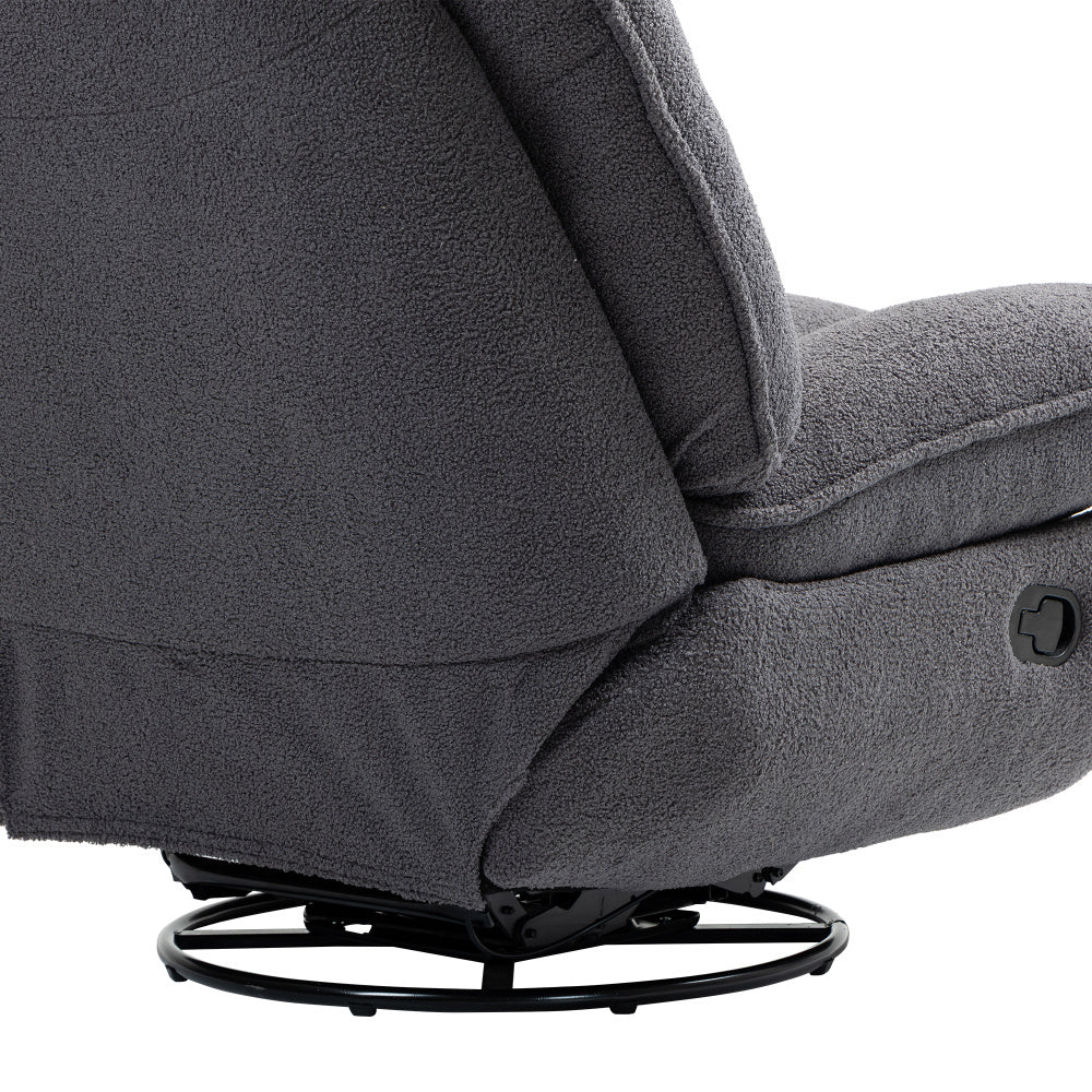 360° Swivel Recliner Chair with Chenille Upholstery – Gray
