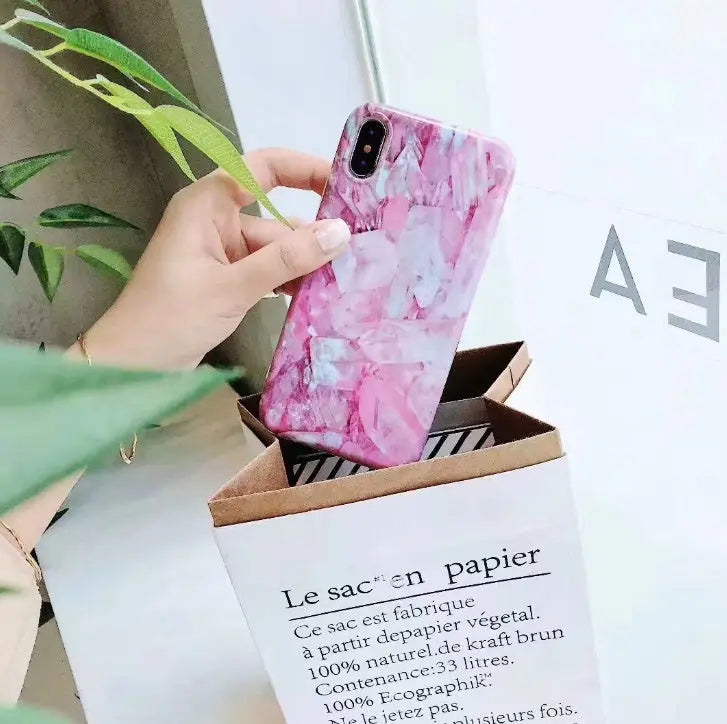 Case For 7 6 6s Plus Colorful Stone Image Pattern Cases For8 7 X Plus Soft Back Cover Prime Mart