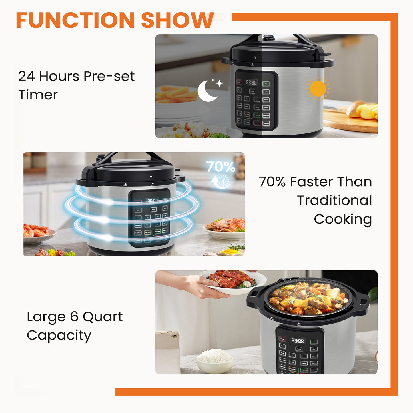 9-in-1 Electric Pressure Cooker & Multi-Function Smart Pot