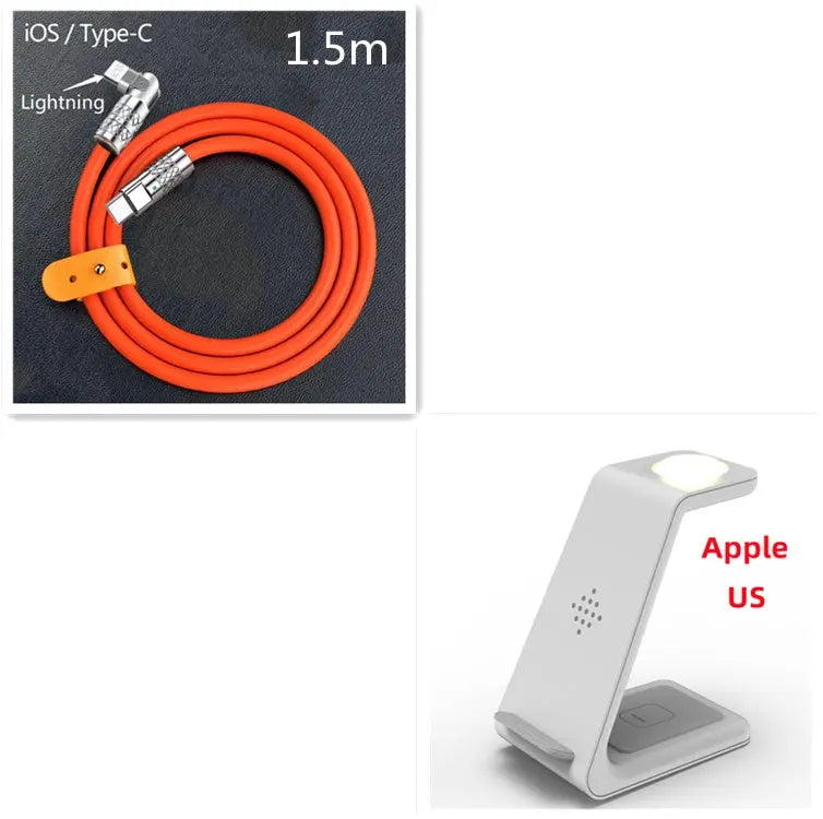 Prime Mart 3-in-1 Fast Charging Station – Wireless Quick Charge Dock & Phone Stand Prime Mart