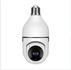 Prime Mart WiFi Bulb Camera 1080P – E27 Smart 5G Security Monitor with 4X Zoom & Alarm Beie