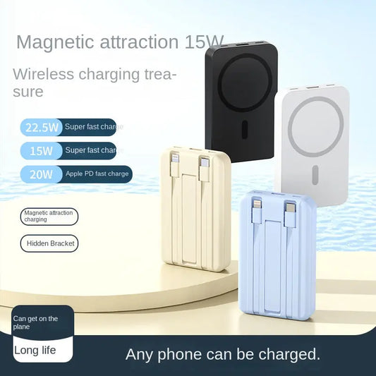 Magnetic Power Bank Comes With Wired Wireless Charging Magsafe Mini Shared Fast Charging Mobile Power Power Bank Prime Mart