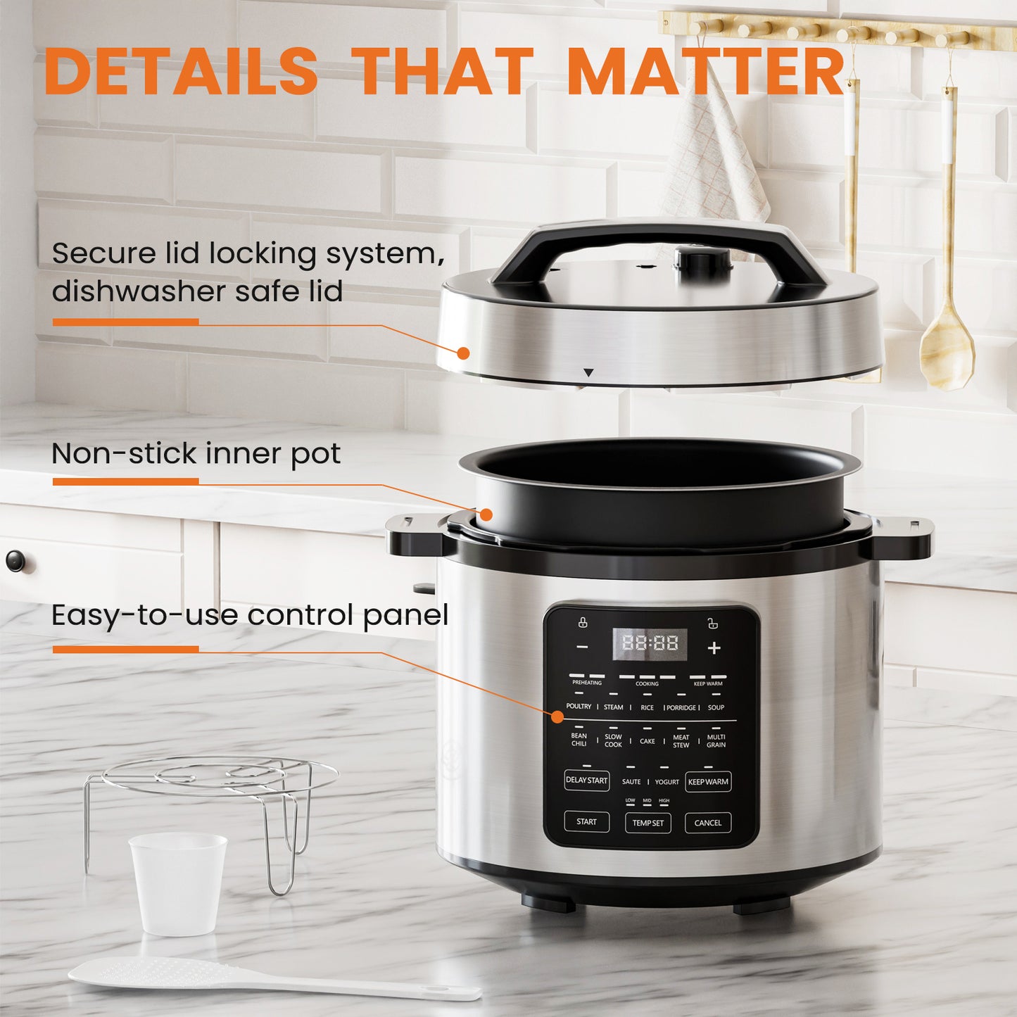 9-in-1 Electric Pressure Cooker & Multi-Function Smart Pot