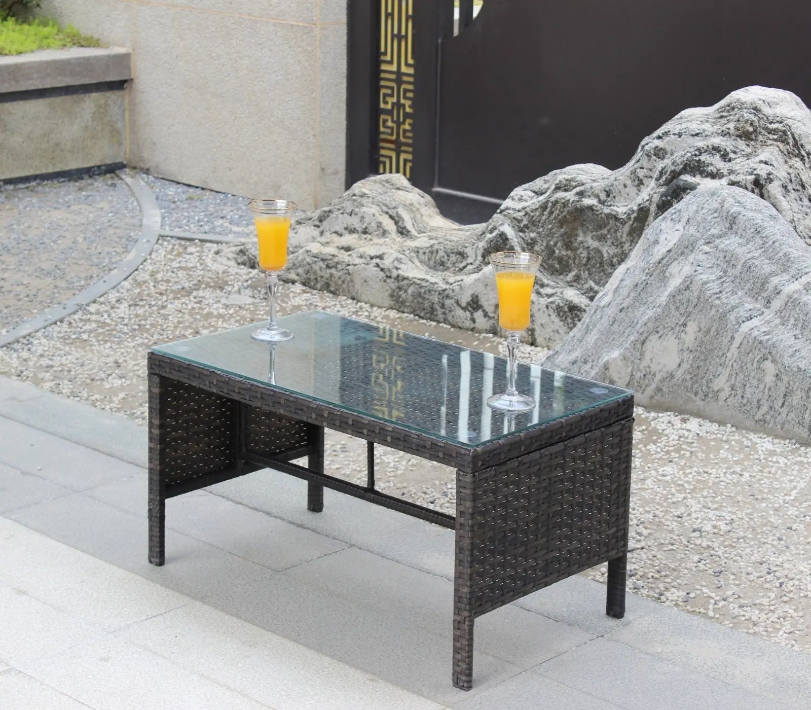 Outdoor Coffee Table – Tempered Glass Patio Table Prime Mart