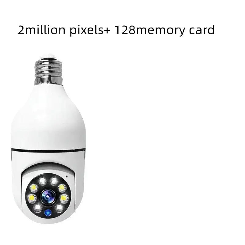 Prime Mart WiFi Bulb Camera 1080P – E27 Smart 5G Security Monitor with 4X Zoom & Alarm Beie