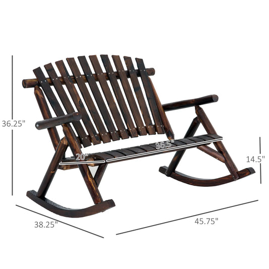 Classic Wooden High-Back Rocker – Outdoor Garden Chair Prime Mart