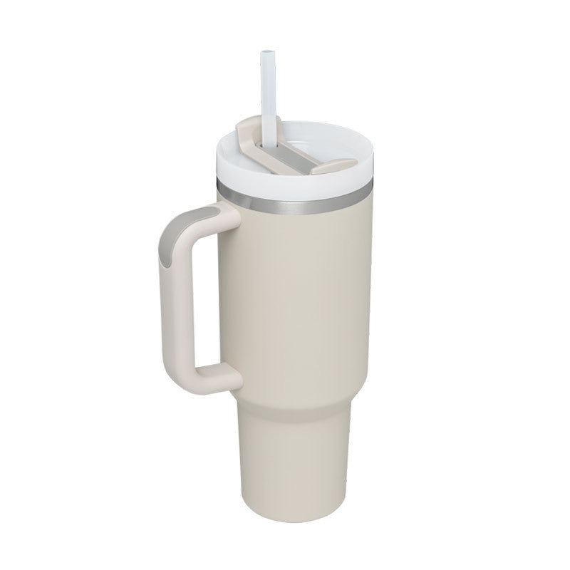 40oz Insulated Tumbler with Handle & Straw – Spill-Proof Travel Mug