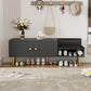 TREXM Modern Shoe Storage Bench with Cushion (Gray)