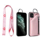 PU Leather Strap Cord Coin Purse Phone Cases Crossbody Neck Lanyard Wallet Cover Prime Mart