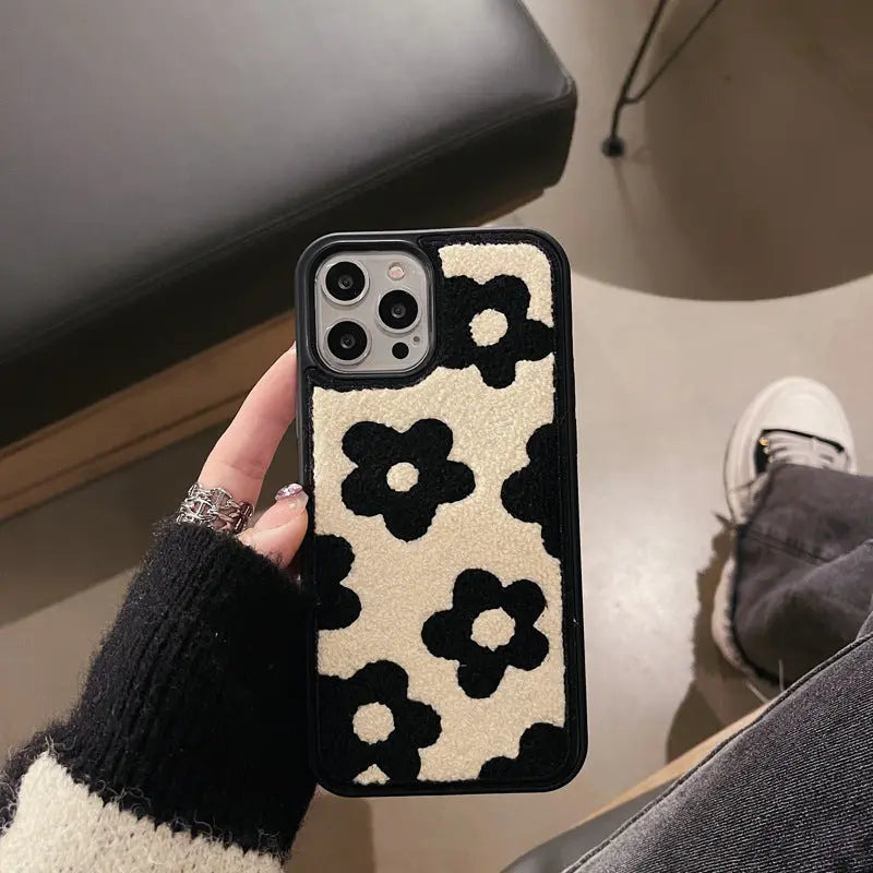 Plush Flowers Are Suitable For Ladies Autumn And Winter Mobile Phone Cases - Prime Mart Prime Mart
