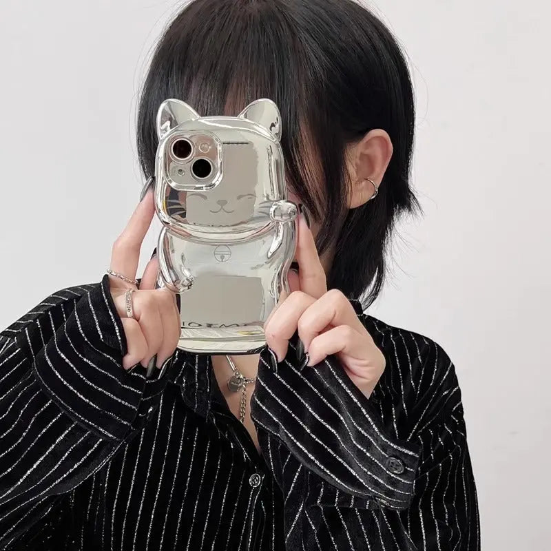 Luxury Chinese Style Electroplated Fortune Cat Phone Case New Female Prime Mart