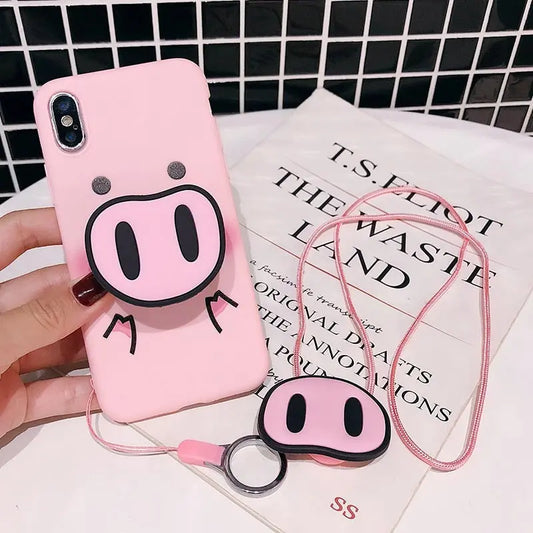 Compatible With  Compatible With , Funny Cartoon PigCase For  X XS Max XR Case For7 6s 8 8 Plus Cover Cute Nose Soft Back Cases Animal Capa Prime Mart