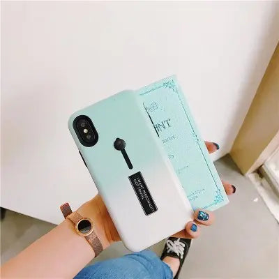 Compatible WithHide Ring Stand Case ForX 8 Plus Candy Double Color Phone Cases For 7 6 6s Plus TPU Prime Mart