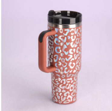 40oz Insulated Tumbler with Handle & Straw – Spill-Proof Travel Mug