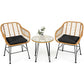3-Piece Rattan Furniture Set – Cushioned Chair & Table Prime Mart
