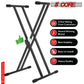 5Core Keyboard Stand Double X Style Adjustable Piano Riser For 49 To 88 Keys + Gear 5 Core
