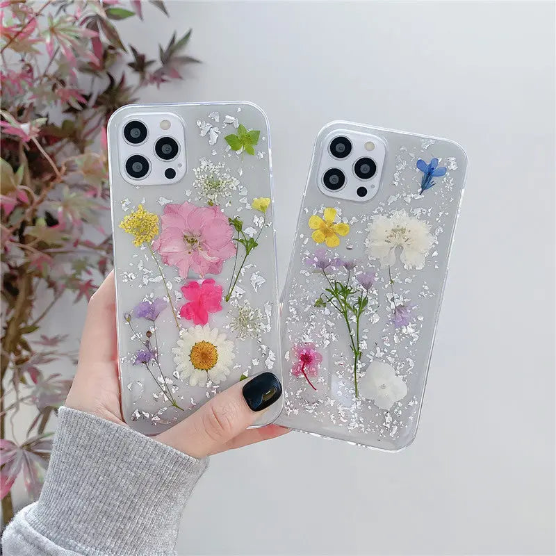 Silver Foil Dried Flowers For Mobile Phone Cases Epoxy Transparent Prime Mart