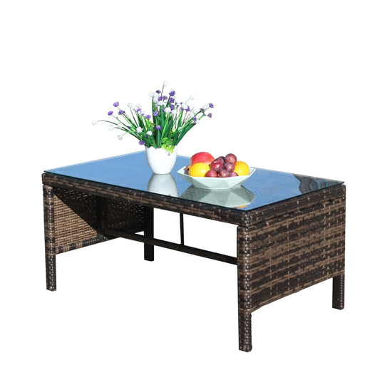 Outdoor Coffee Table – Tempered Glass Patio Table Prime Mart