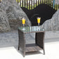 Outdoor Patio Furniture 1 Coffee Table With Clear Tempered Glass Prime Mart
