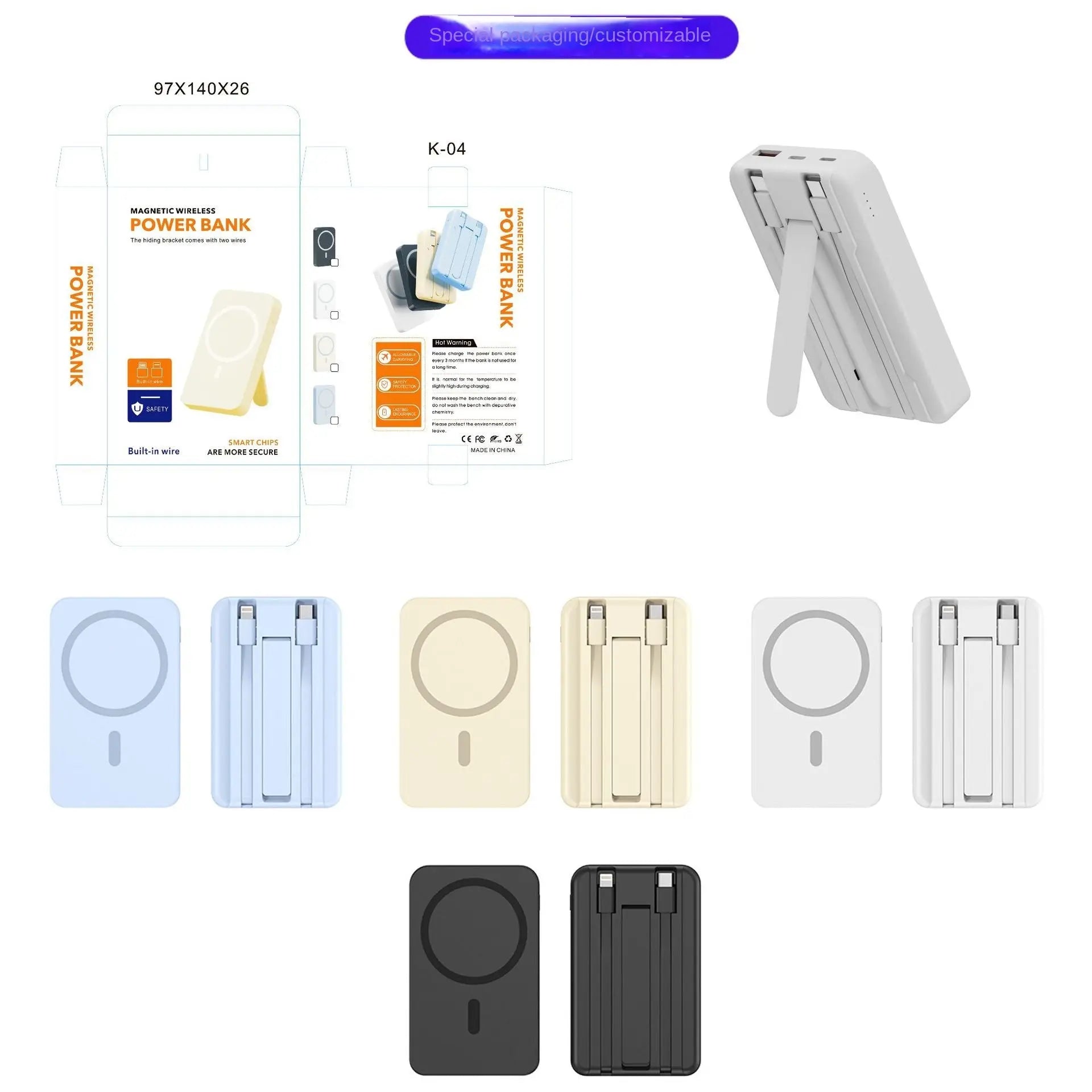 Magnetic Power Bank Comes With Wired Wireless Charging Magsafe Mini Shared Fast Charging Mobile Power Power Bank Prime Mart
